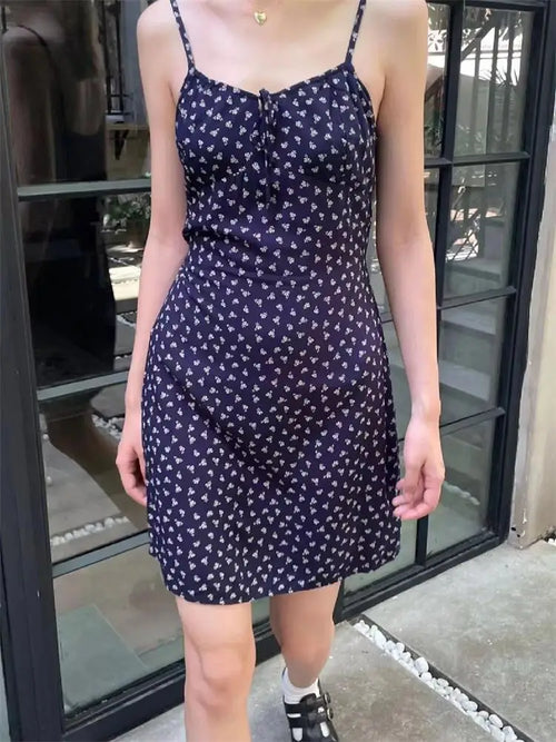Floral Lace Up Mini Dress