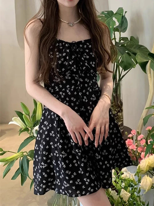 Floral Lace Up Mini Dress