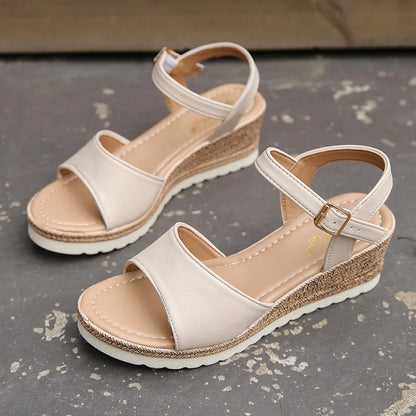 Wedge Sandals Buckle Strap