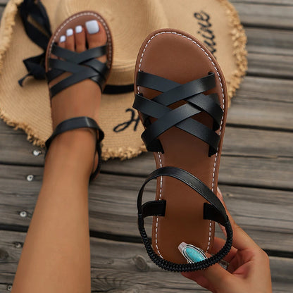 Flat Bottom Roman Strap Sandals